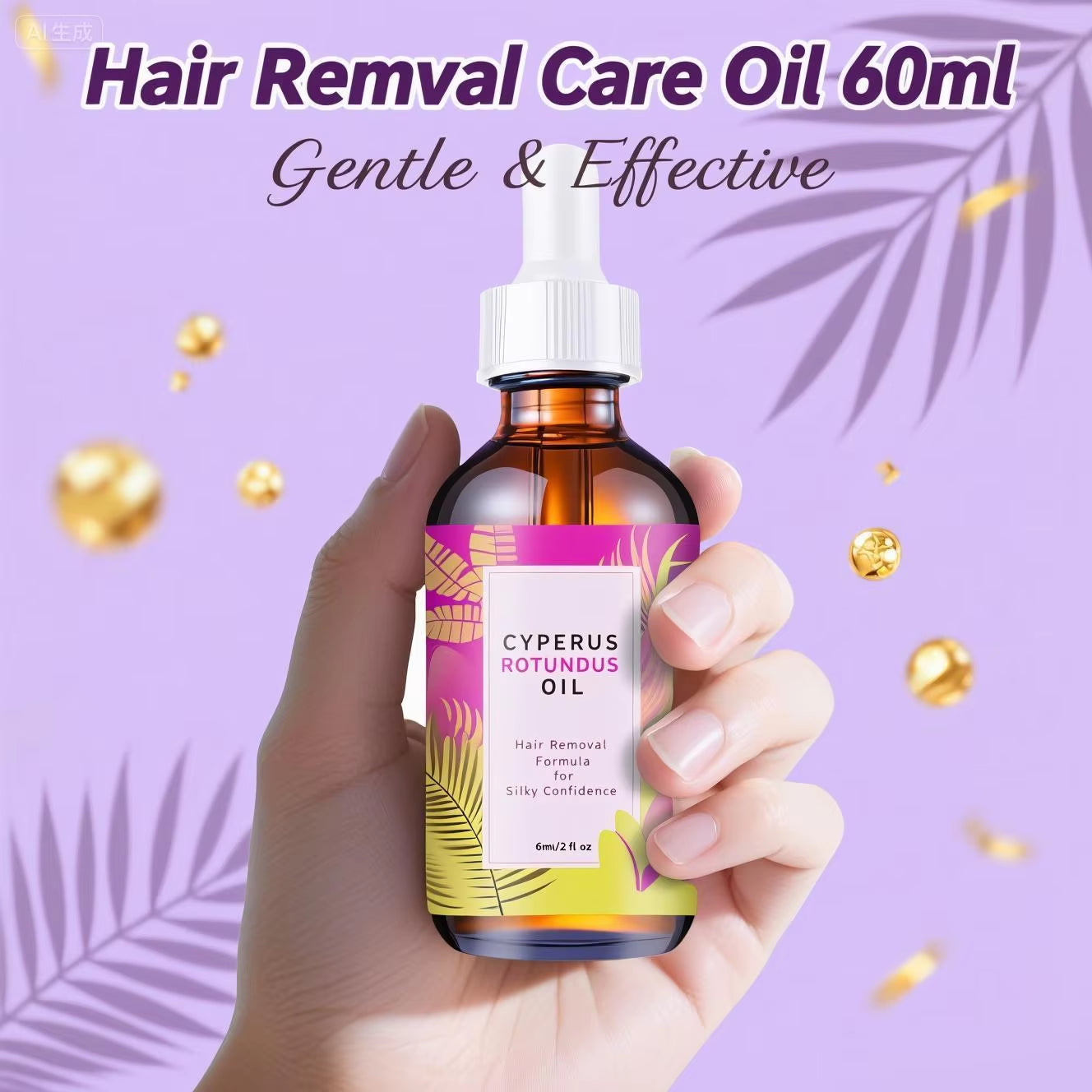 Transform Your Skin with Multi-Action Hair Reduction Oil - 60ml of Natural Jojoba & Almond Blend for Softer Skin and Gentle Hair Growth Control