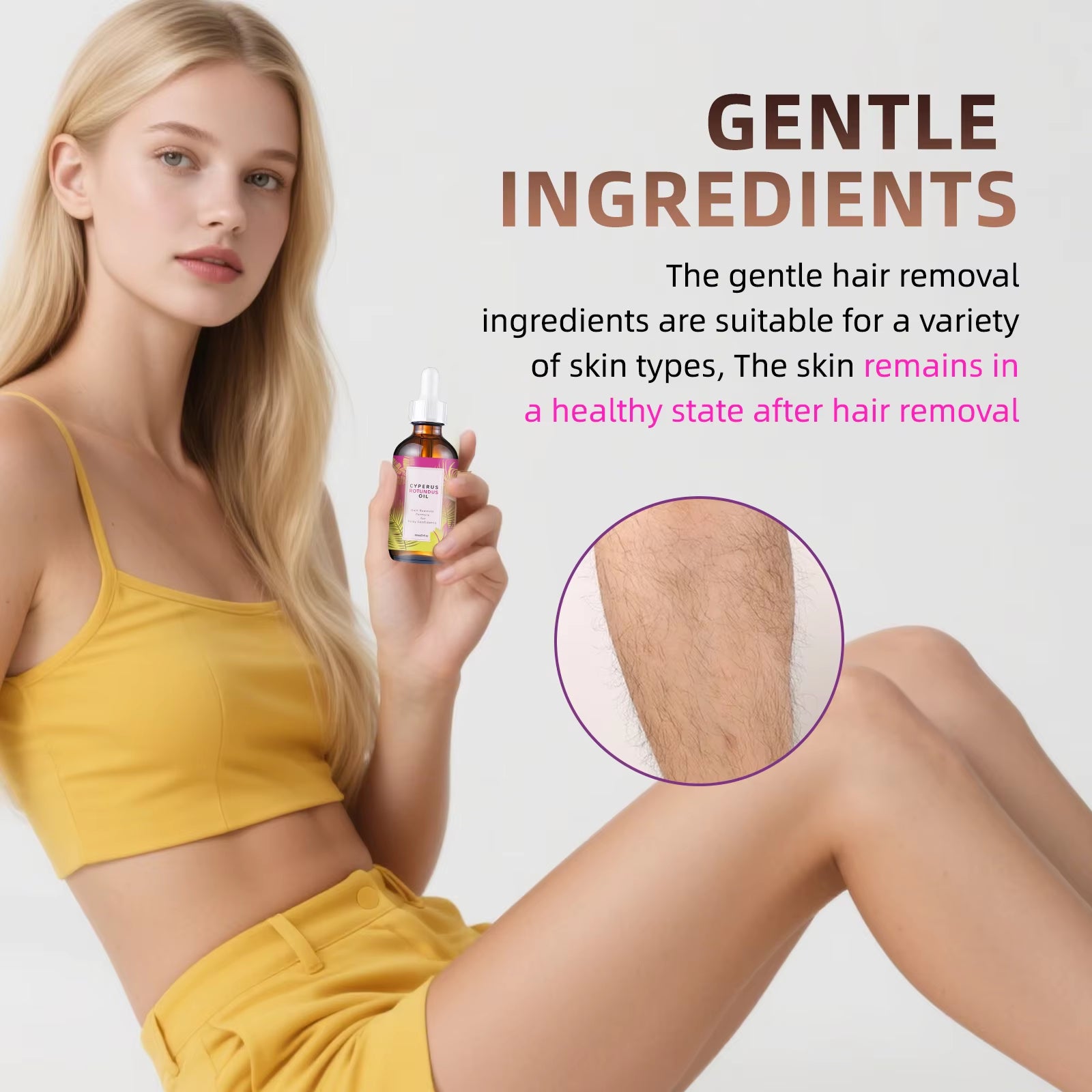 Transform Your Skin with Multi-Action Hair Reduction Oil - 60ml of Natural Jojoba & Almond Blend for Softer Skin and Gentle Hair Growth Control